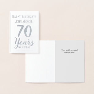 70 Years Old. 70th Birthday Foil Card