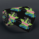 70 Years Old and Loving It | 70th Birthday Tie<br><div class="desc">70th birthday Tie. A fun gift for someone's 70th Birthday. ⭐This Product is 100% Customisable. Graphics and/or text can be deleted, moved, resized, changed around, rotated, etc... 99% of my designs in my store are done in layers. This makes it easy for you to resize and move the graphics and...</div>