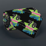 70 Years Old and Loving It | 70th Birthday Tie<br><div class="desc">70th birthday Tie. A fun gift for someone's 70th Birthday. ⭐This Product is 100% Customisable. Graphics and/or text can be deleted, moved, resized, changed around, rotated, etc... 99% of my designs in my store are done in layers. This makes it easy for you to resize and move the graphics and...</div>