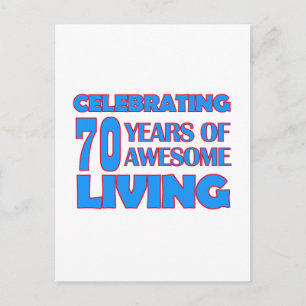 70 years old birthday designs postcard