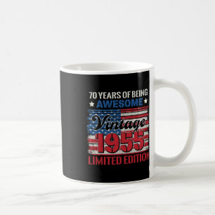 70 Years Old Gifts 70th Birthday American Flag Vin Coffee Mug