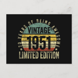 70 Years Old Gifts Vintage 1951 Birthday Holiday Postcard