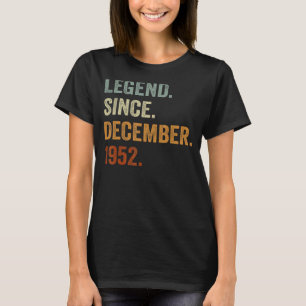 70 Years Old Legend Since December 1952 70th Birt T-Shirt
