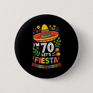 70 years old let's fiesta 70th birthday mexico 5 6 cm round badge