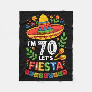 70 years old let's fiesta 70th birthday mexico 5 fleece blanket