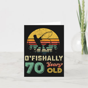 70 Years Old Seventy Grandpa Fish 70th Birthday Fi Card