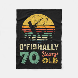 70 Years Old Seventy Grandpa Fish 70th Birthday Fi Fleece Blanket