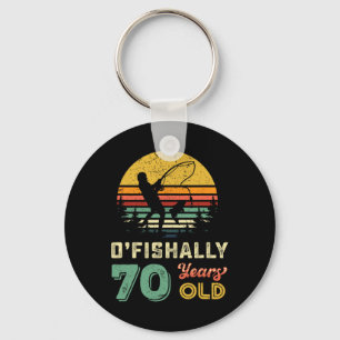 70 Years Old Seventy Grandpa Fish 70th Birthday Fi Key Ring