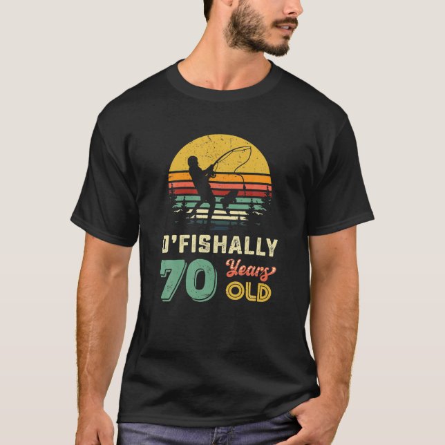 70 Years Old Seventy Grandpa Fish 70th Birthday T-Shirt (Front)