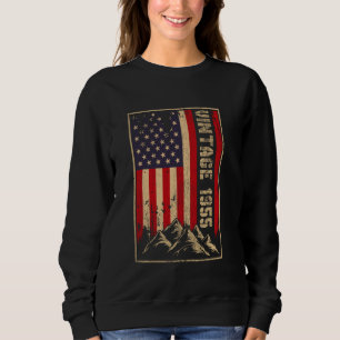 70 Years Old Vintage 1955 American Flag 70th Birth Sweatshirt