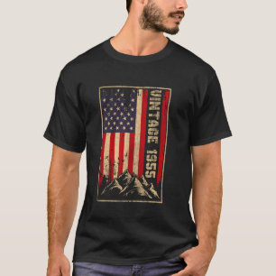 70 Years Old Vintage 1955 American Flag 70th Birth T-Shirt