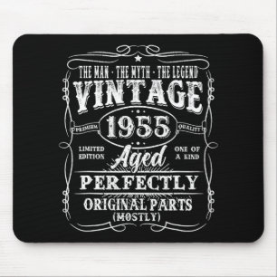 70 Years Old Vintage 1955 Man Myth Legend 70th Bir Mouse Mat