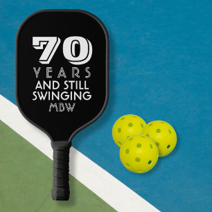 70 Years Still Swinging Custom Text Age Name Colou Pickleball Paddle