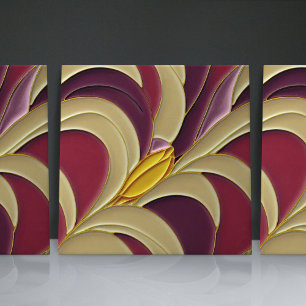 70ies Yellow Tulip Wall Decor Modern Colourful Tile