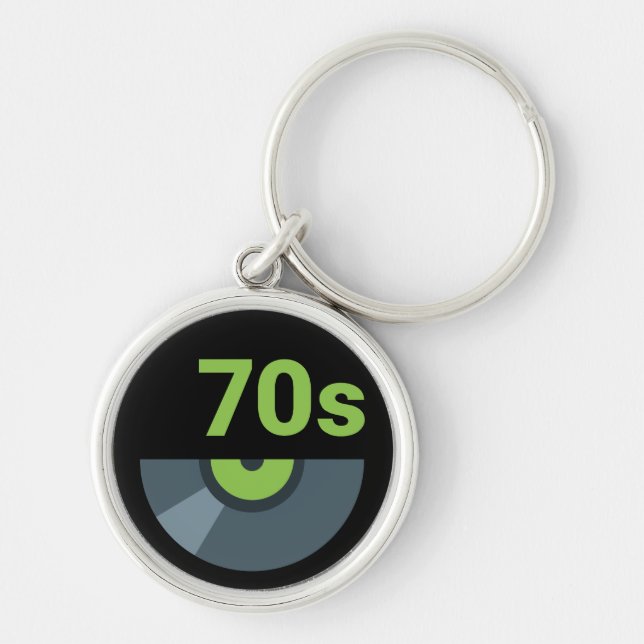 70s 1970's Rock Record Music Key Ring (Front)
