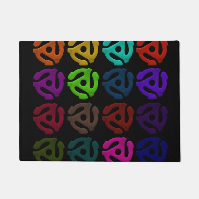 70s 45 Vinyl Plastic Insert Record Pattern Doormat (Front)