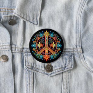 70s 60s Peace Sign Colourful 7.5 Cm Round Badge