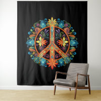 70s 60s Peace Sign Colourful