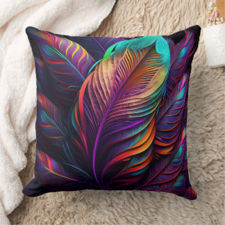 70s 60s Psychedelic Feathers  Cushion