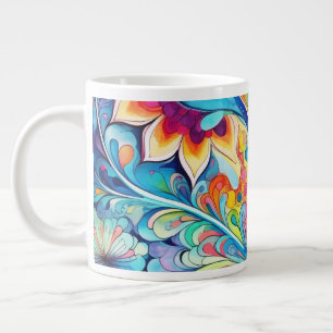 70s 60s Psychedelic Hippy Retro Hip Large Coffee Mug