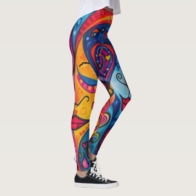 70s 60s Psychedelic Hippy Retro Hip Leggings (Right)