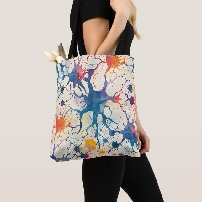 70s 60s Psychedelic Hippy Retro Hip Tote Bag (Close Up)