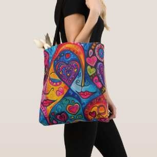 70s 60s Psychedelic Hippy Retro Hip Tote Bag
