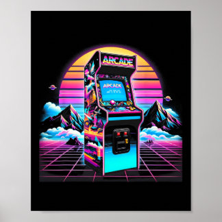 70s 80s 90s Vintage Retro Arcade Video Game Old Sc Poster
