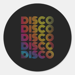 70's 80s Disco Dancing Party Vintage Retro Old Sch Classic Round Sticker