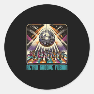 70s 80s Disco Retro Groove Fusion Funky 1970s Disc Classic Round Sticker