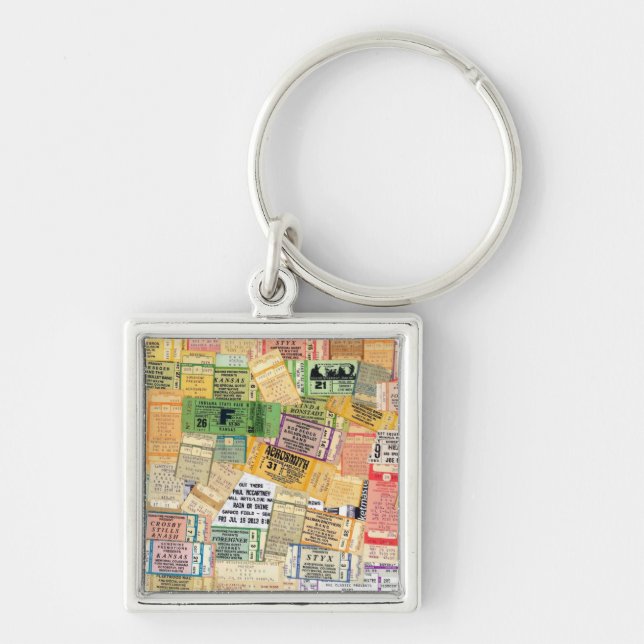 70s 80s Music Concert Tickets. Great gift for mum  Key Ring (Front)