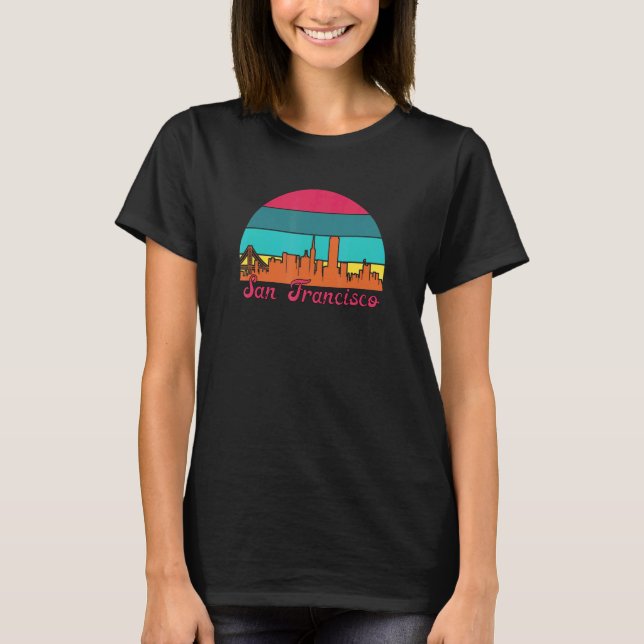 70s 80s Retro Style San Francisco California Skyli T-Shirt (Front)