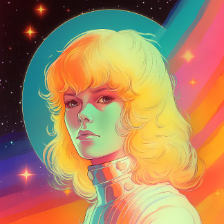 70s 80s sci-fi women inspired nostalgia groovy poster