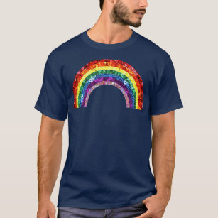 70's 80's Vibe Rainbow Retro Vintage Sequin T-Shirt