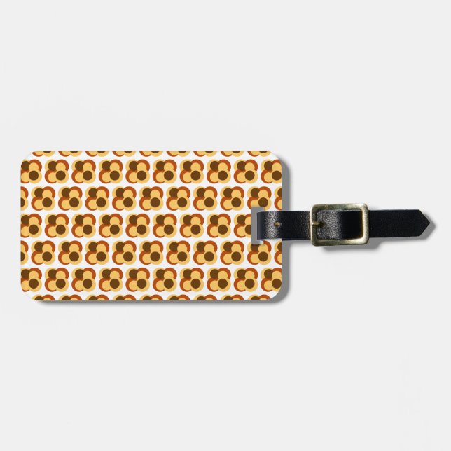 70s Abstract Geometric Circular Shapes Luggage Tag (Front Horizontal)