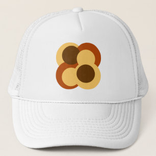 70s Abstract Geometric Circular Shapes Trucker Hat