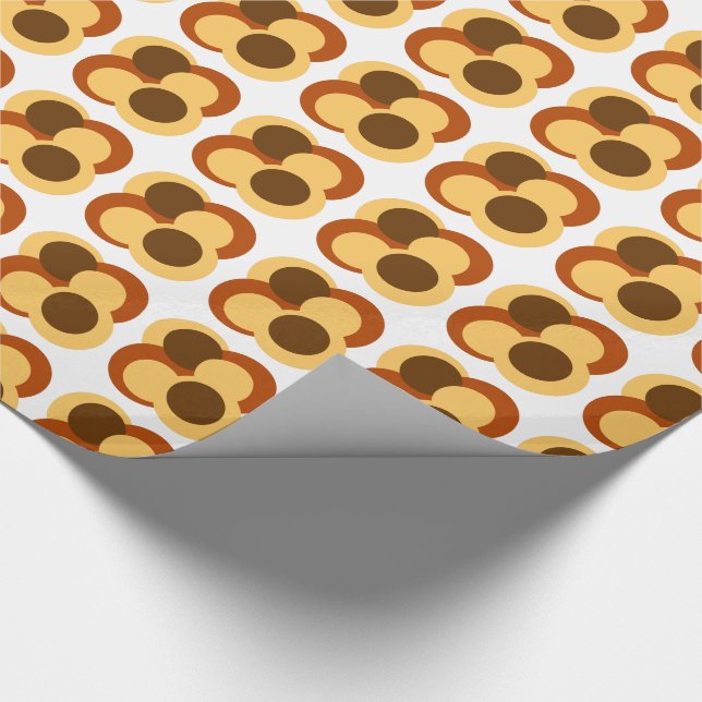 70s Abstract Geometric Circular Shapes Wrapping Paper (Corner)
