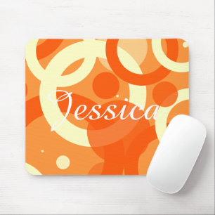 70s Aesthetic Orange Swirl Mouse Mat