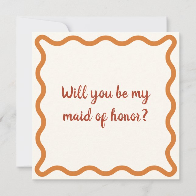 70s Aesthetic Will you be my bridesmaid? Proposal Invitation (Front)