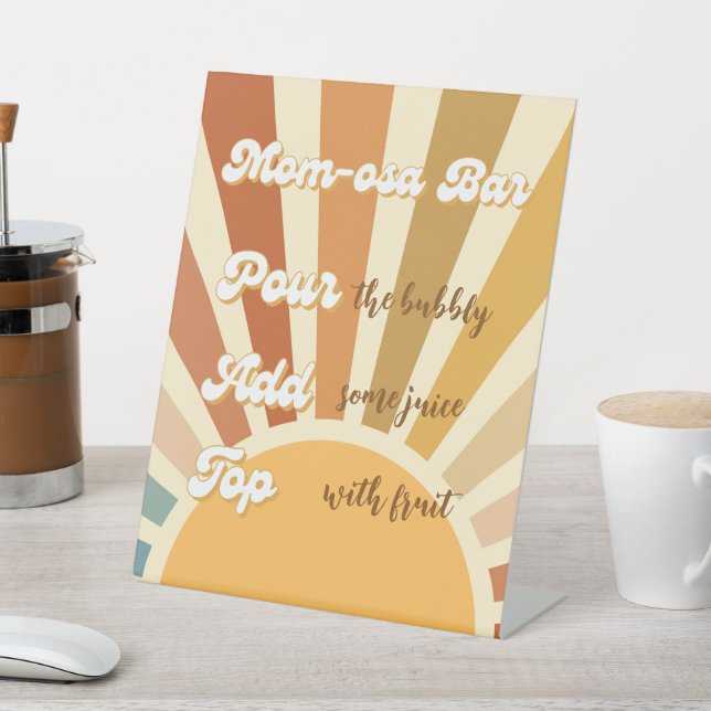 70s Baby Shower Bohemian Shower Pedestal Sign (In SItu)