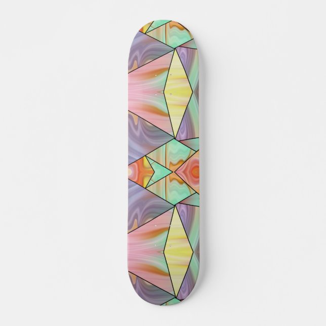 70S Boho Marble Vibes Skateboard (Front)