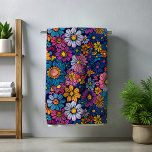 70s Boho Retro Floral Flower  Beach Towel<br><div class="desc">This design may be personalised by choosing the Edit Design option. You may also transfer onto other items. Contact me at colorflowcreations@gmail.com or use the chat option at the top of the page if you wish to have this design on another product or need assistance with this design. See more...</div>