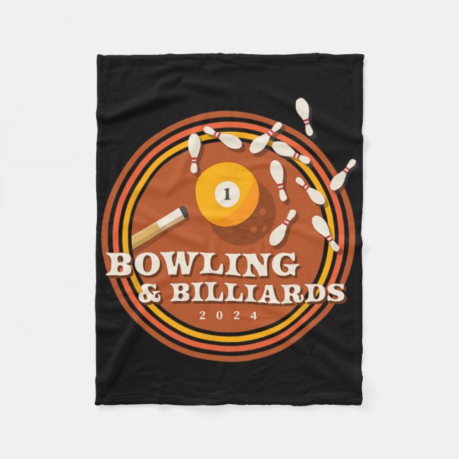 70s Bowling And Billiards  Fleece Blanket (Front)