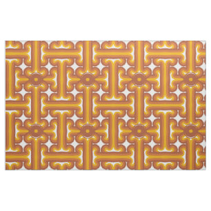 70s brown and orange wicker pattern fabric