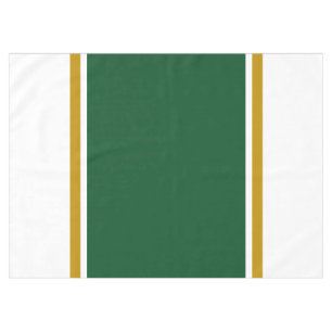 70s Camp Green Brown Racing Stripes On White Tablecloth