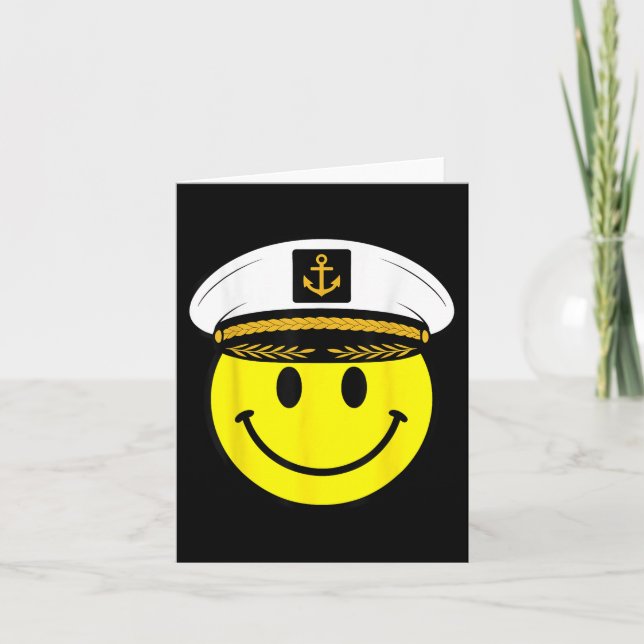 70s Captain Yellow Smile Face Smiling Happy Fun Ya Card (Front)
