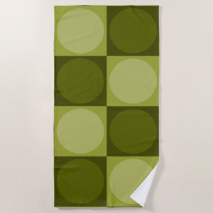 70s Checks and Circles Green Beach Towel