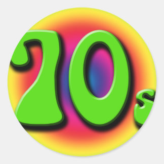 70s classic round sticker