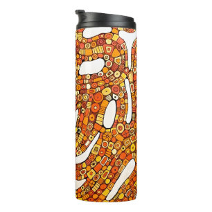 70s Colors Red Orange Yellow Abstract Design Thermal Tumbler