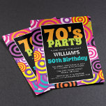 70's Colourful Circles Birthday Invitation<br><div class="desc">Turn back time and get your groovy on with these stylish 70's Colourful Circles Birthday Invitations. Perfect for any age, this invitation allows for easy personalisation, featuring a vibrant and playful circle background to bring back the magic of the 70's to your special celebration. Get ready to dance the night...</div>